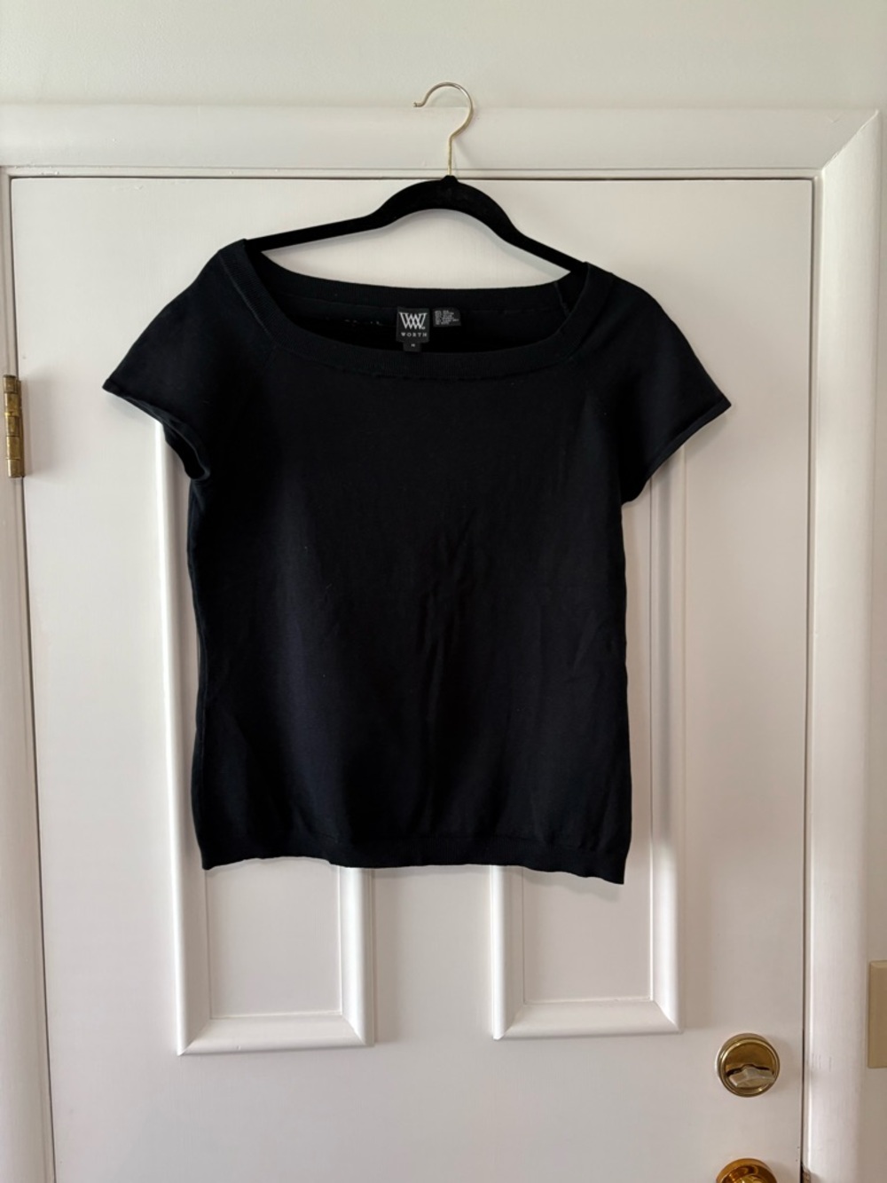 Worth Black Cap Sleeve Knit Top